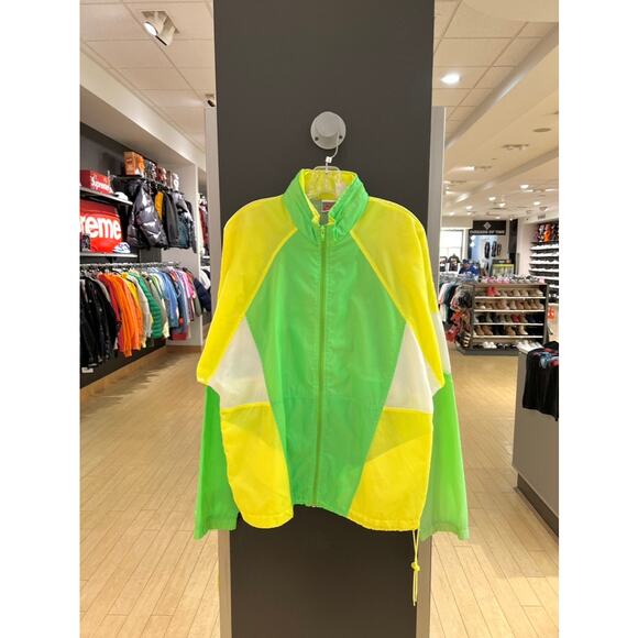 90s Nike Neon Green Yellow Vintage Windbreaker Track Jacket Volt Highlighter - Picture 1 of 5